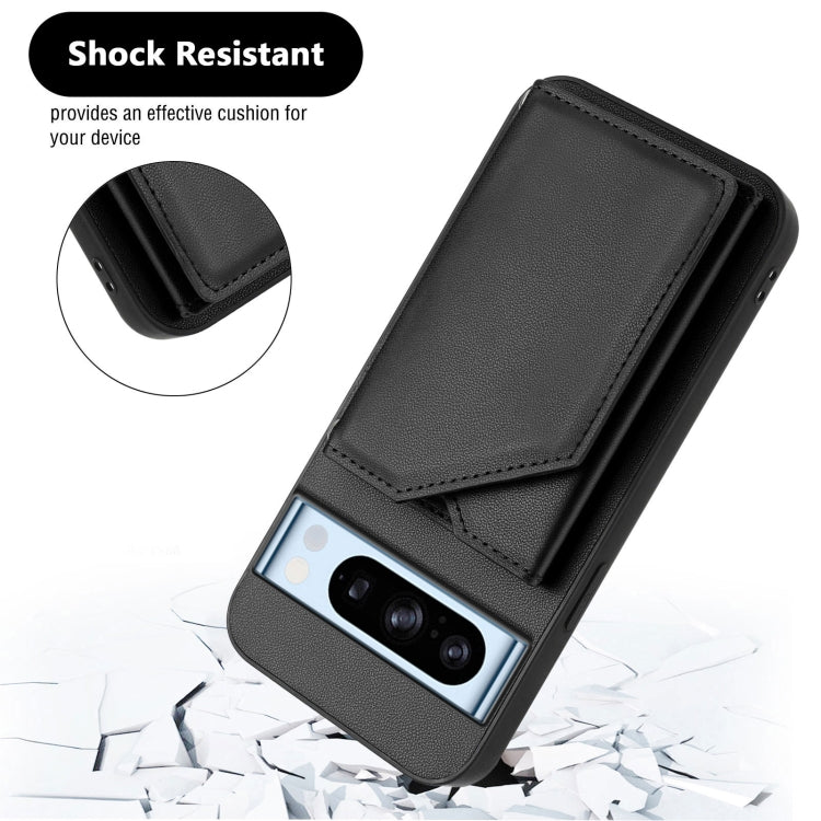 For Google Pixel 8 Pro Skin Feel Four Card Slots Phone Case with Wrist Strap