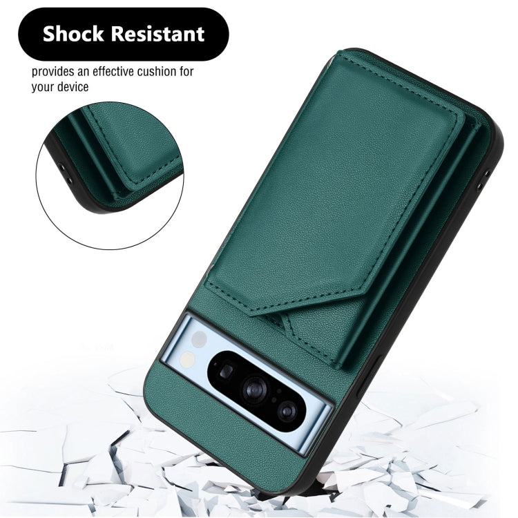 For Google Pixel 8 Pro Skin Feel Four Card Slots Phone Case with Wrist Strap