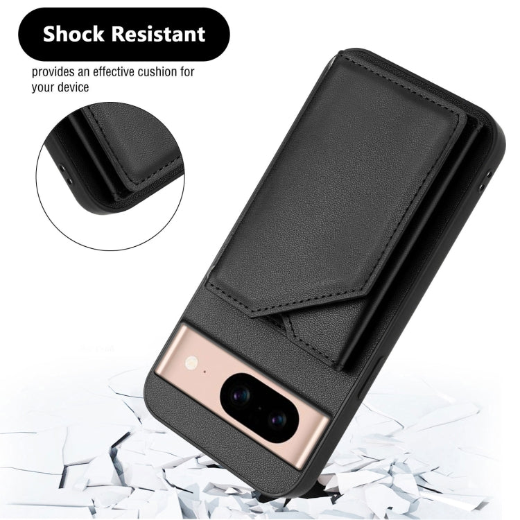 For Google Pixel 8A Skin Feel Four Card Slots Phone Case with Wrist Strap