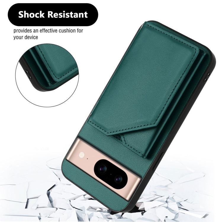 For Google Pixel 8A Skin Feel Four Card Slots Phone Case with Wrist Strap