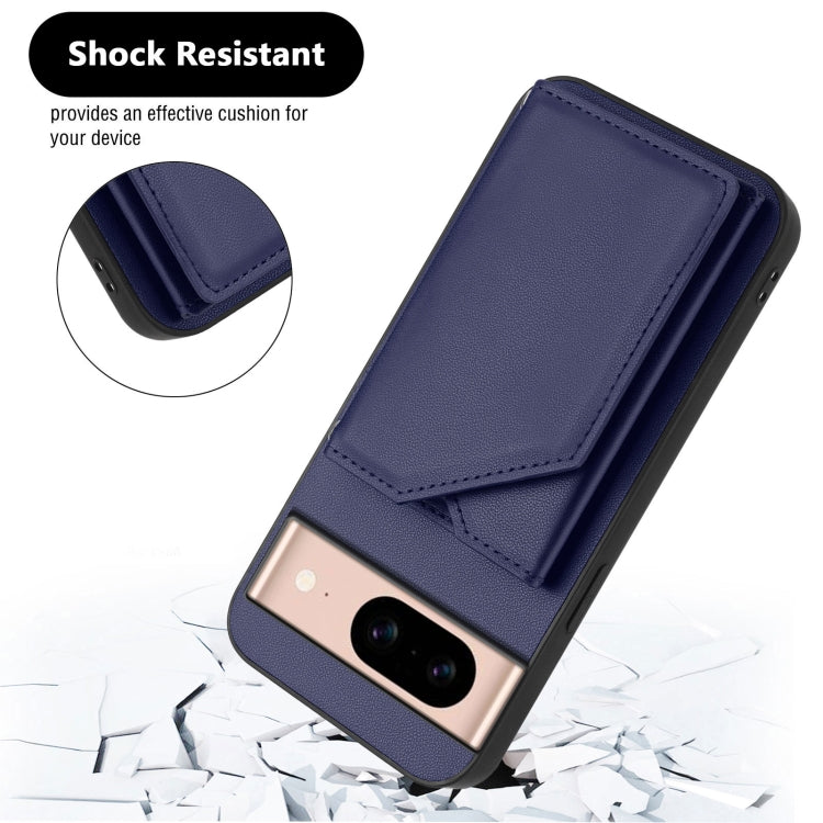 For Google Pixel 8A Skin Feel Four Card Slots Phone Case with Wrist Strap