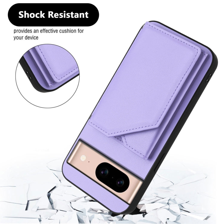 For Google Pixel 8A Skin Feel Four Card Slots Phone Case with Wrist Strap