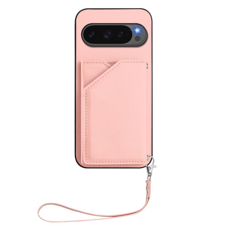 For Google Pixel 10 Pro XL Skin Feel Four Card Slots Phone Case with Wrist Strap