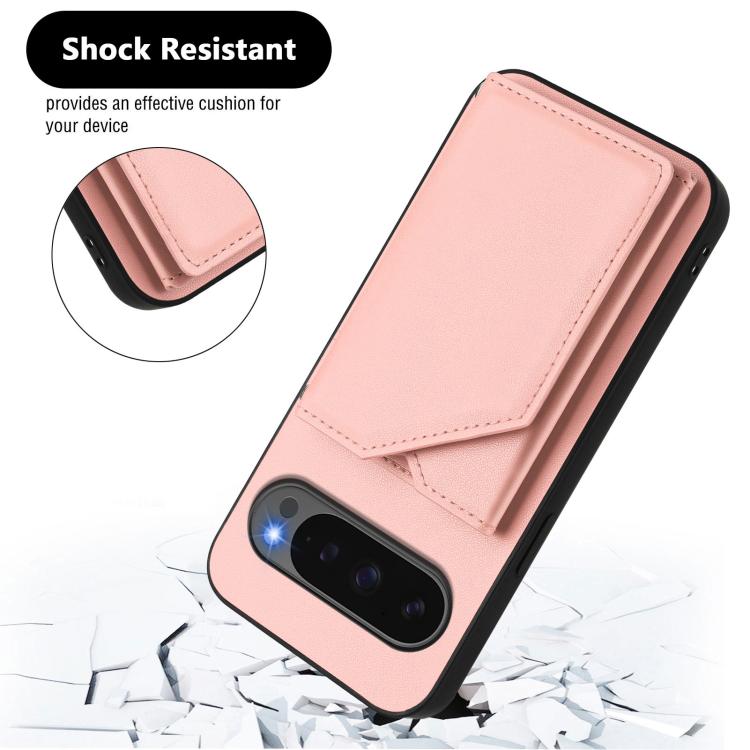 For Google Pixel 10 / 10 Pro Skin Feel Four Card Slots Phone Case with Wrist Strap