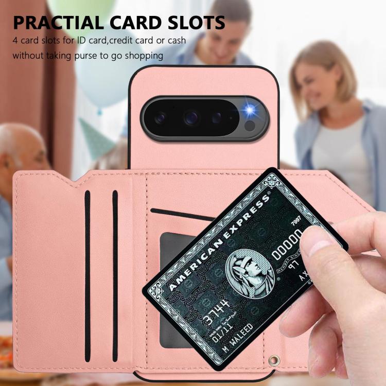 For Google Pixel 10 / 10 Pro Skin Feel Four Card Slots Phone Case with Wrist Strap