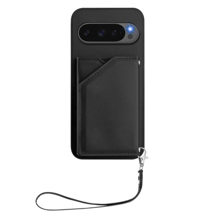For Google Pixel 10 / 10 Pro Skin Feel Four Card Slots Phone Case with Wrist Strap