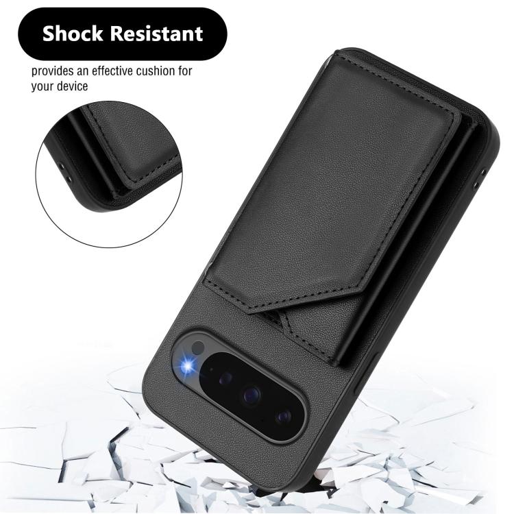For Google Pixel 10 / 10 Pro Skin Feel Four Card Slots Phone Case with Wrist Strap