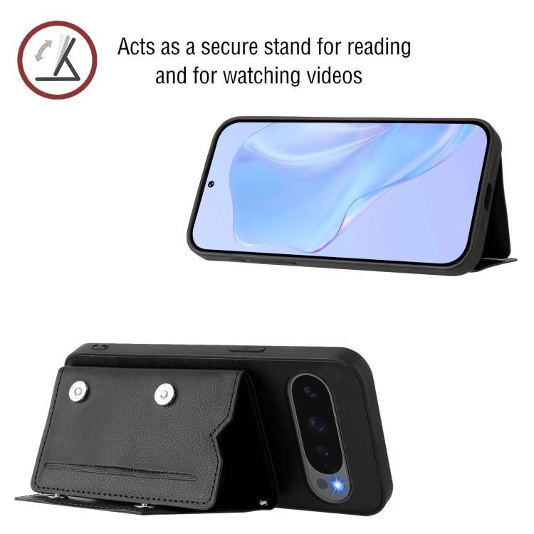 For Google Pixel 10 / 10 Pro Skin Feel Four Card Slots Phone Case with Wrist Strap