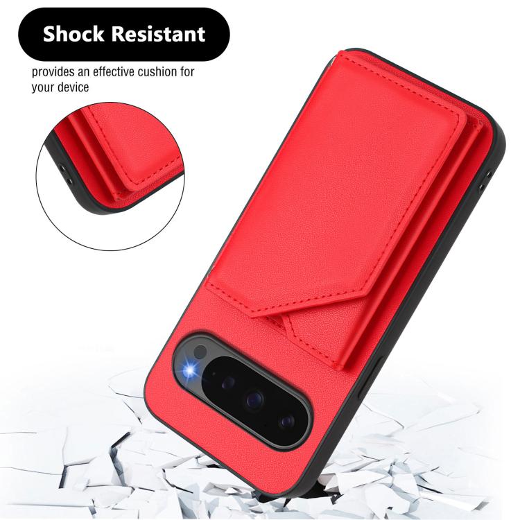 For Google Pixel 10 / 10 Pro Skin Feel Four Card Slots Phone Case with Wrist Strap