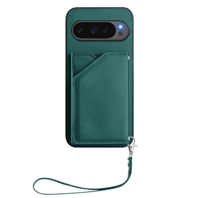 For Google Pixel 10 / 10 Pro Skin Feel Four Card Slots Phone Case with Wrist Strap