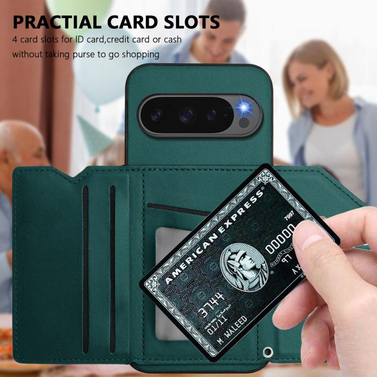 For Google Pixel 10 / 10 Pro Skin Feel Four Card Slots Phone Case with Wrist Strap