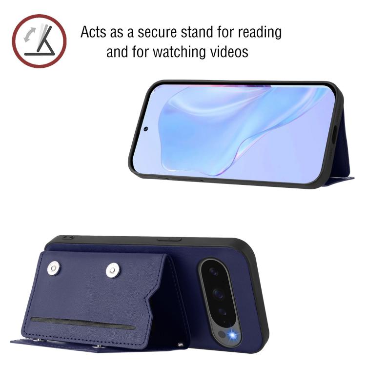 For Google Pixel 10 / 10 Pro Skin Feel Four Card Slots Phone Case with Wrist Strap