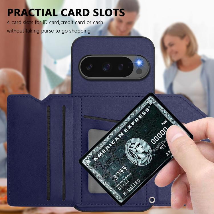 For Google Pixel 10 / 10 Pro Skin Feel Four Card Slots Phone Case with Wrist Strap