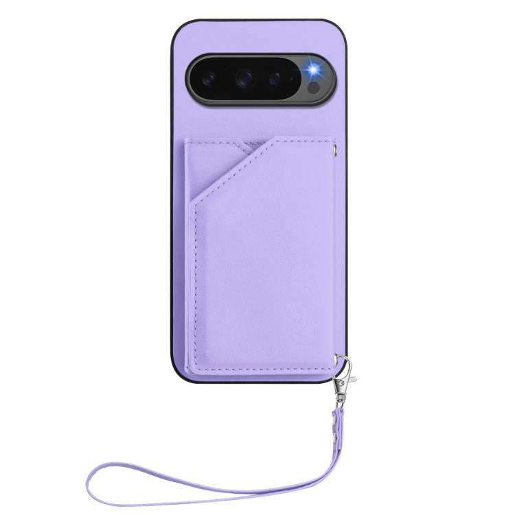 For Google Pixel 10 / 10 Pro Skin Feel Four Card Slots Phone Case with Wrist Strap