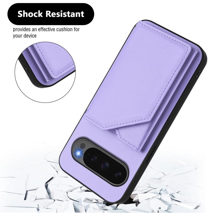 For Google Pixel 10 / 10 Pro Skin Feel Four Card Slots Phone Case with Wrist Strap