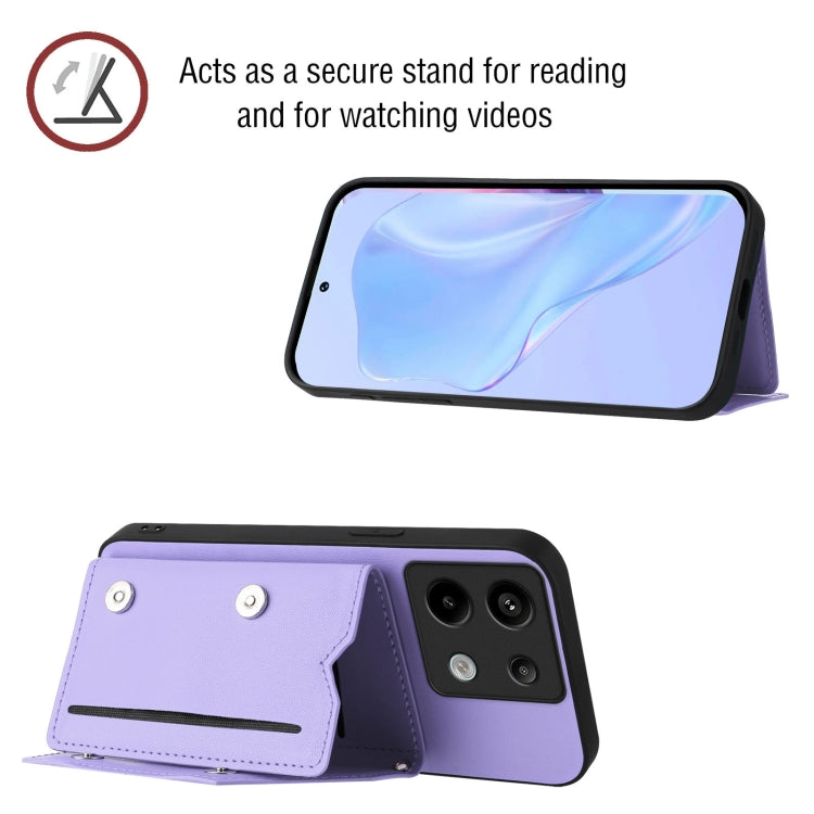 For Redmi Note 13 Pro 5G Skin Feel Four Card Slots Phone Case with Wrist Strap