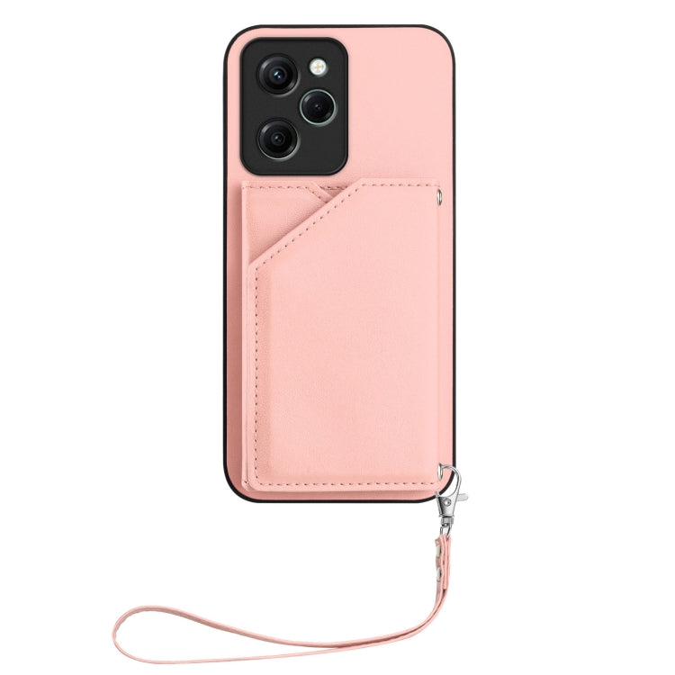 For Redmi Note 12 Pro Speed Skin Feel Four Card Slots Phone Case with Wrist Strap