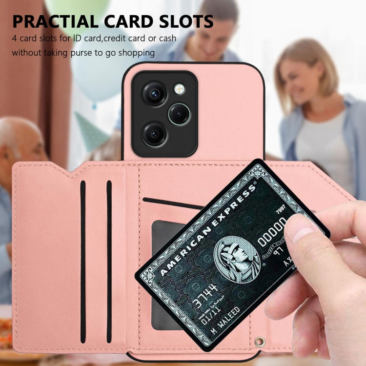 For Redmi Note 12 Pro Speed Skin Feel Four Card Slots Phone Case with Wrist Strap