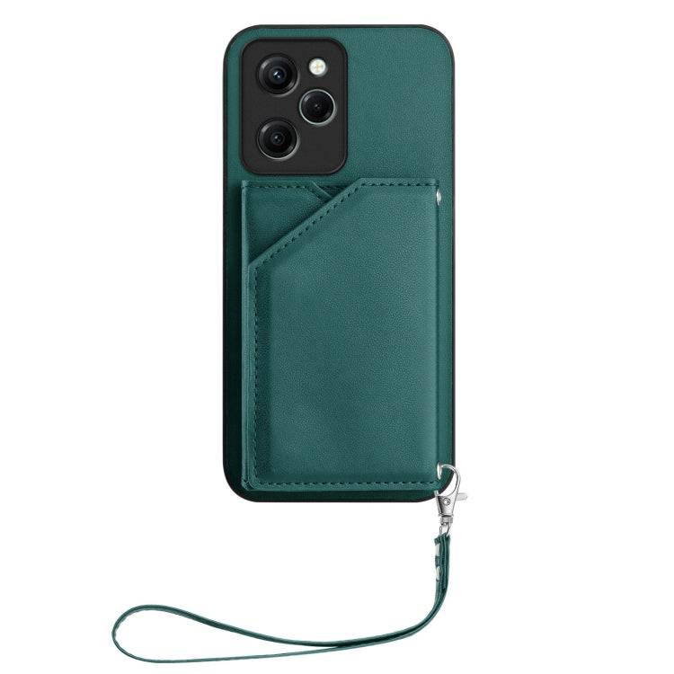 For Redmi Note 12 Pro Speed Skin Feel Four Card Slots Phone Case with Wrist Strap