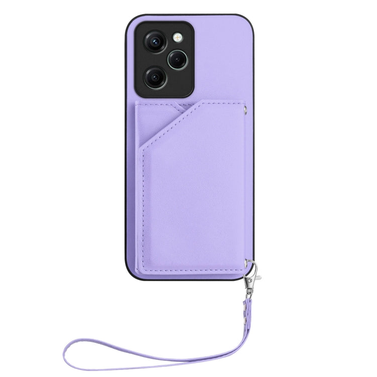 For Redmi Note 12 Pro Speed Skin Feel Four Card Slots Phone Case with Wrist Strap