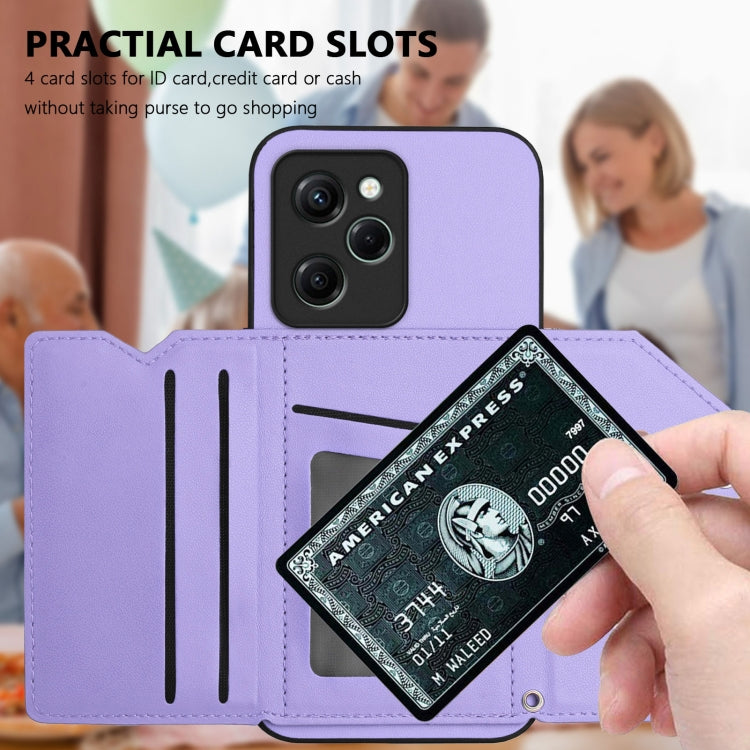For Redmi Note 12 Pro Speed Skin Feel Four Card Slots Phone Case with Wrist Strap