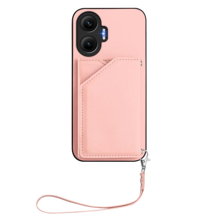For Redmi Turbo 4 Pro / Poco F7 Skin Feel Four Card Slots Phone Case with Wrist Strap