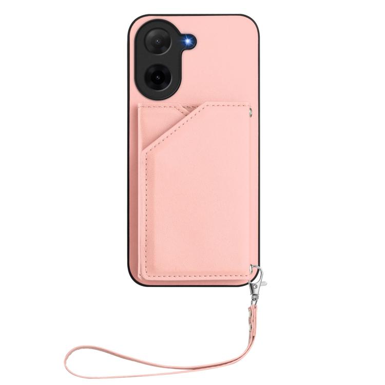 For Redmi A5 4G 171.7mm / Poco C71 Skin Feel Four Card Slots Phone Case with Wrist Strap