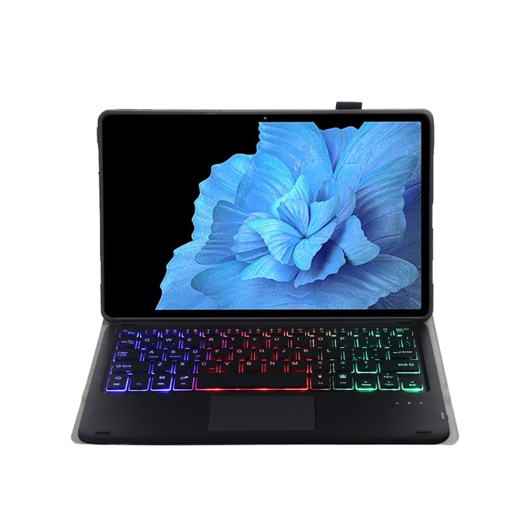 For vivo Pad 11 inch AV11-AS TPU Ultra-thin Detachable Backlight Bluetooth Keyboard Leather Case with Touchpad - Black