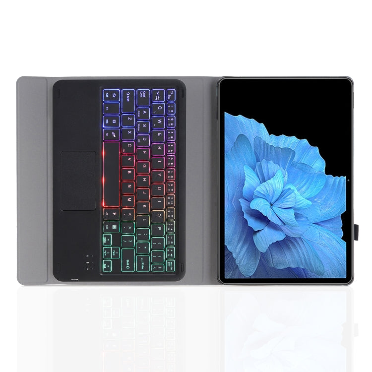For vivo Pad 11 inch AV11-AS TPU Ultra-thin Detachable Backlight Bluetooth Keyboard Leather Case with Touchpad - Black