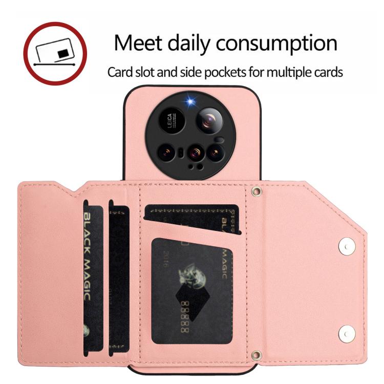 For Xiaomi 15 Ultra Skin Feel Four Card Slots Phone Case with Wrist Strap