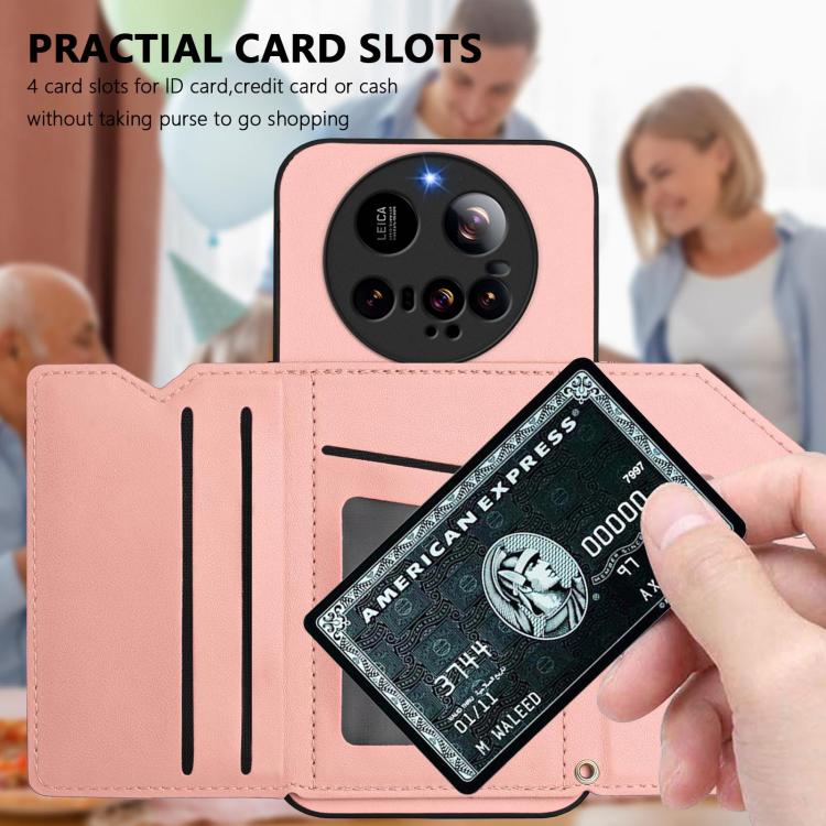 For Xiaomi 15 Ultra Skin Feel Four Card Slots Phone Case with Wrist Strap