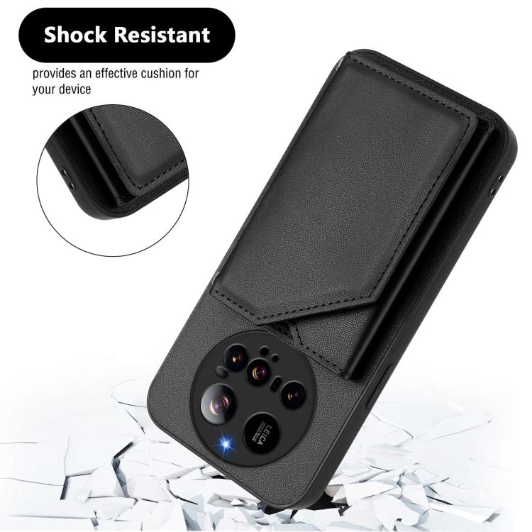 For Xiaomi 15 Ultra Skin Feel Four Card Slots Phone Case with Wrist Strap