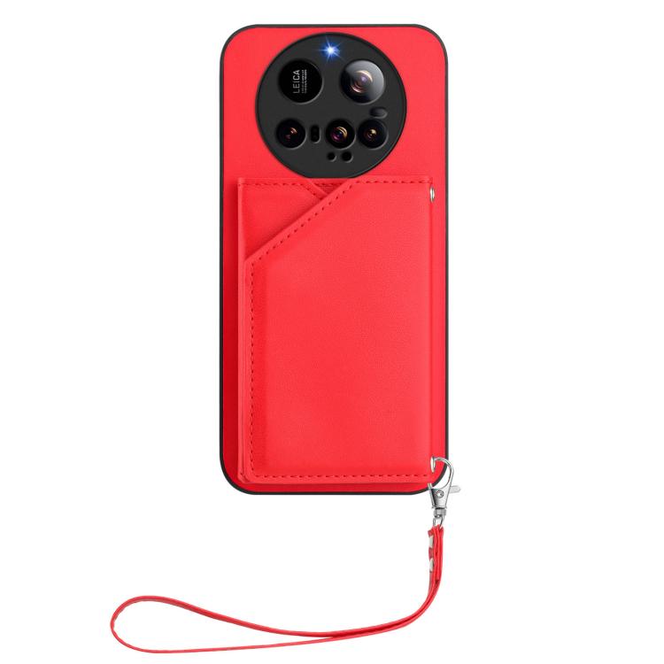 For Xiaomi 15 Ultra Skin Feel Four Card Slots Phone Case with Wrist Strap