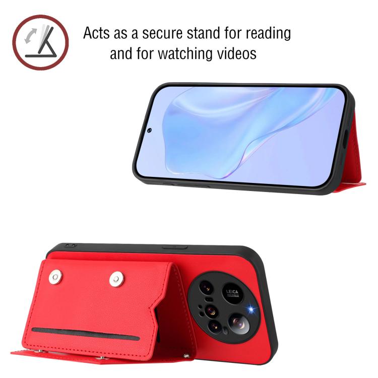 For Xiaomi 15 Ultra Skin Feel Four Card Slots Phone Case with Wrist Strap
