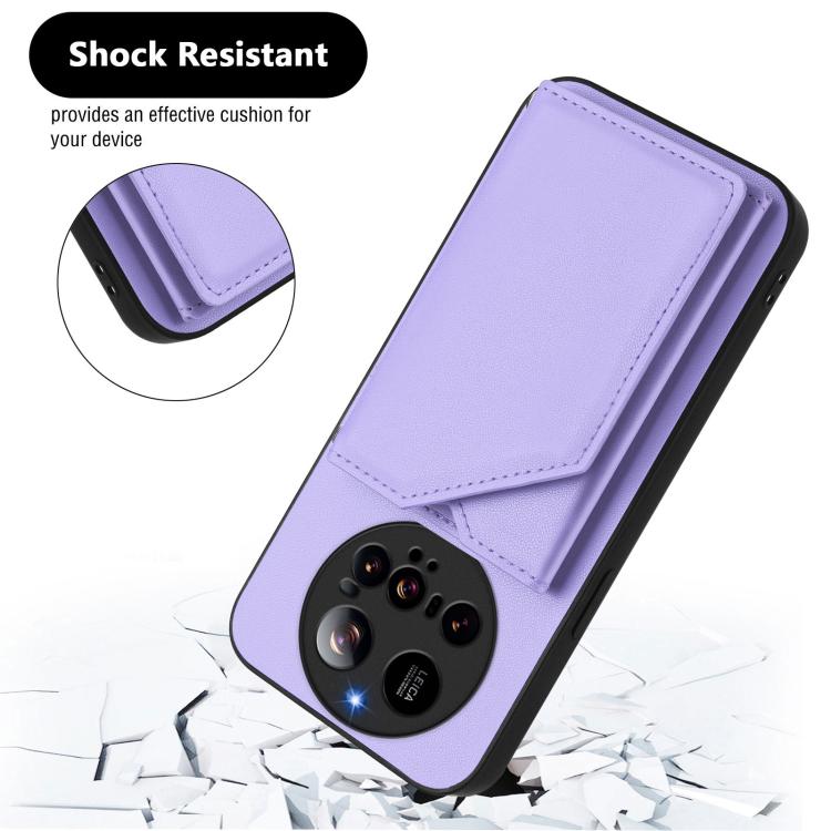 For Xiaomi 15 Ultra Skin Feel Four Card Slots Phone Case with Wrist Strap