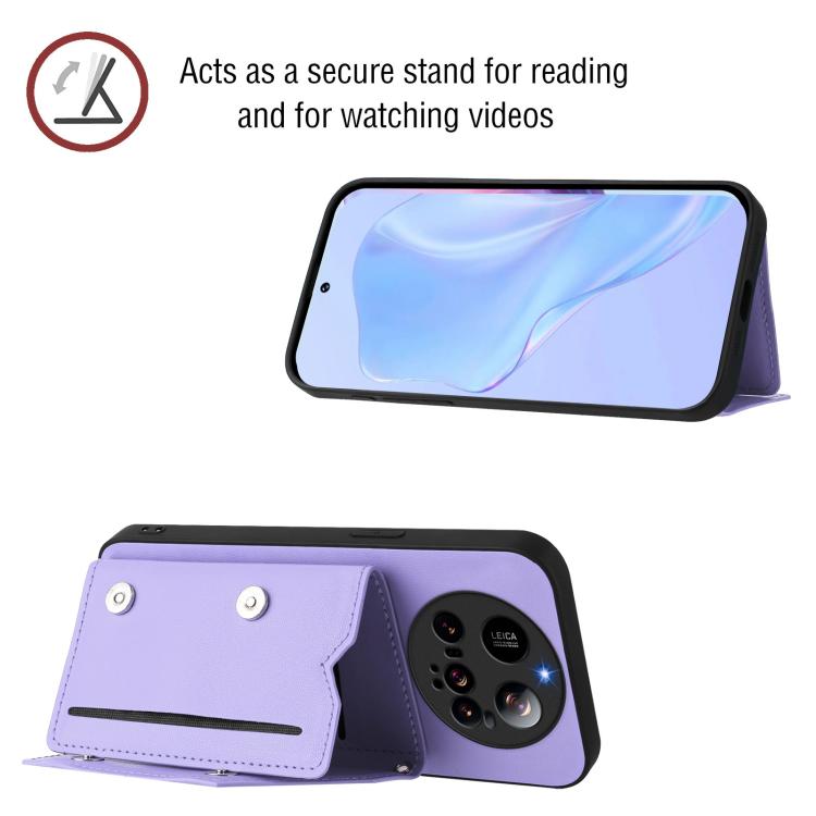 For Xiaomi 15 Ultra Skin Feel Four Card Slots Phone Case with Wrist Strap