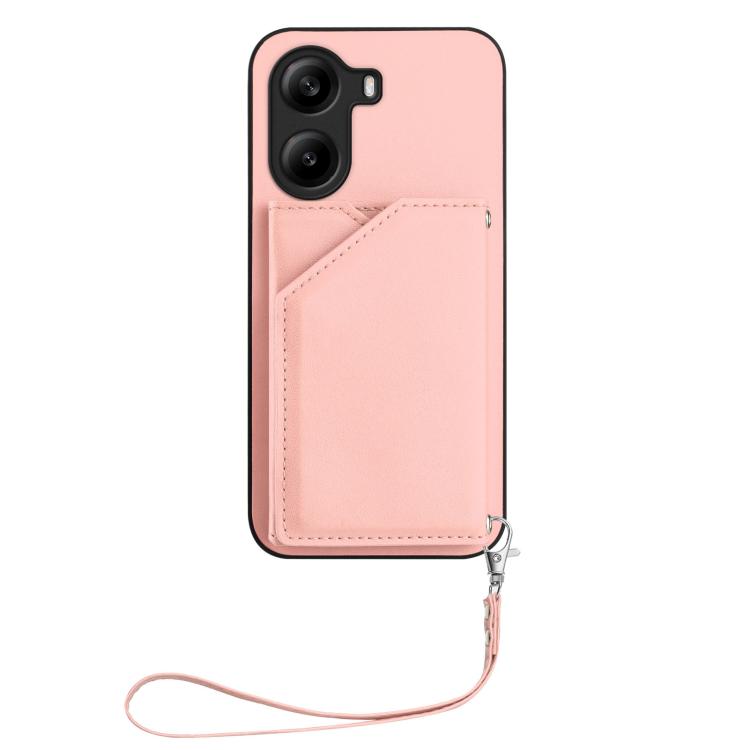 For Xiaomi Poco X7 Pro Skin Feel Four Card Slots Phone Case with Wrist Strap
