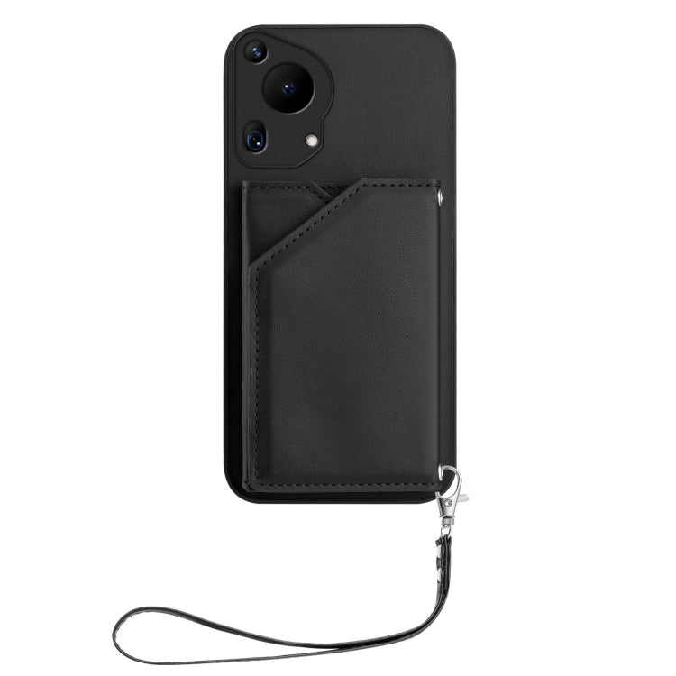 For Huawei Pura 70 Ultra Skin Feel Four Card Slots Phone Case with Wrist Strap