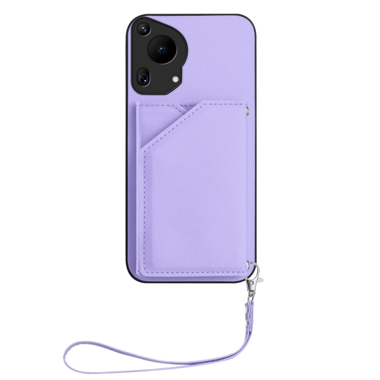 For Huawei Pura 70 Ultra Skin Feel Four Card Slots Phone Case with Wrist Strap