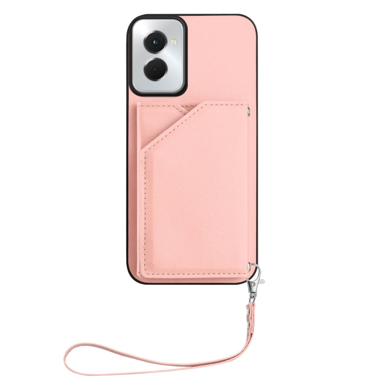 For Motorola Moto G Play 2024 5G Skin Feel Four Card Slots Phone Case with Wrist Strap