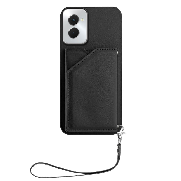 For Motorola Moto G Play 2024 5G Skin Feel Four Card Slots Phone Case with Wrist Strap