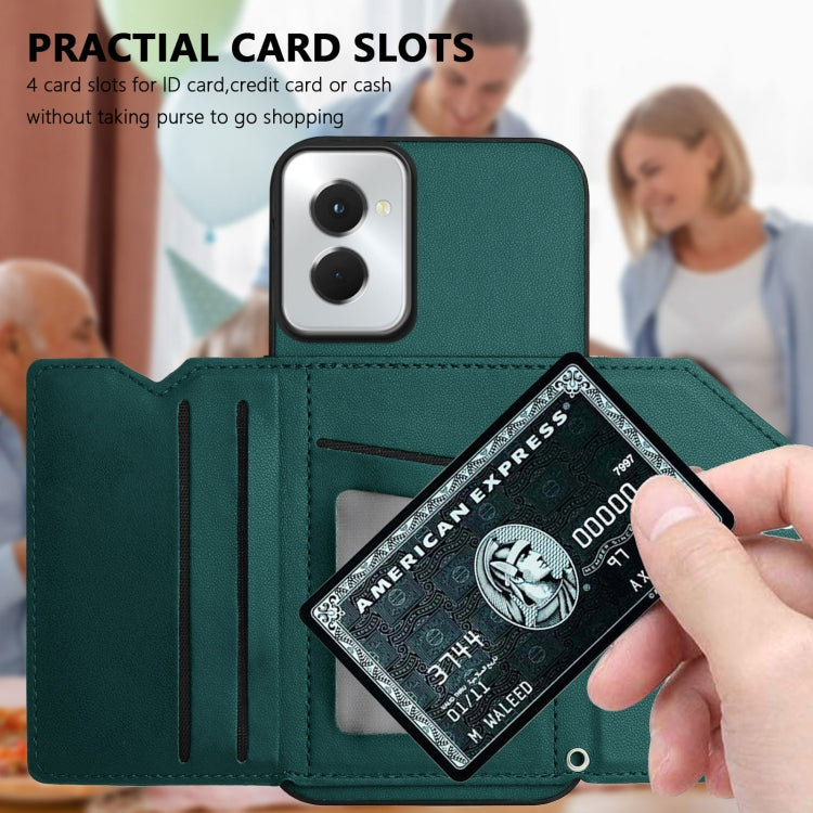 For Motorola Moto G Play 2024 5G Skin Feel Four Card Slots Phone Case with Wrist Strap