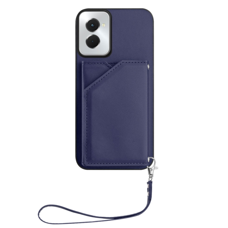 For Motorola Moto G Play 2024 5G Skin Feel Four Card Slots Phone Case with Wrist Strap