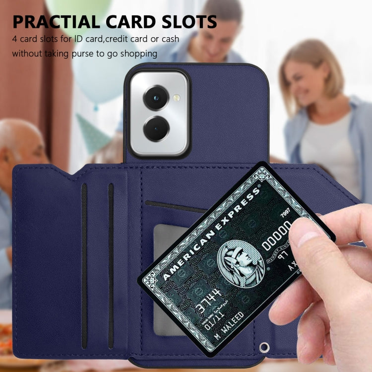 For Motorola Moto G Play 2024 5G Skin Feel Four Card Slots Phone Case with Wrist Strap