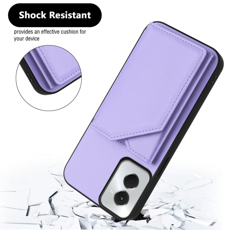 For Motorola Moto G Play 2024 5G Skin Feel Four Card Slots Phone Case with Wrist Strap