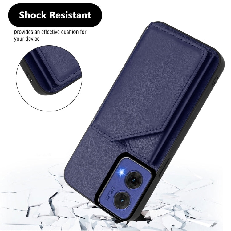 For Motorola S50 Neo Skin Feel Four Card Slots Phone Case with Wrist Strap