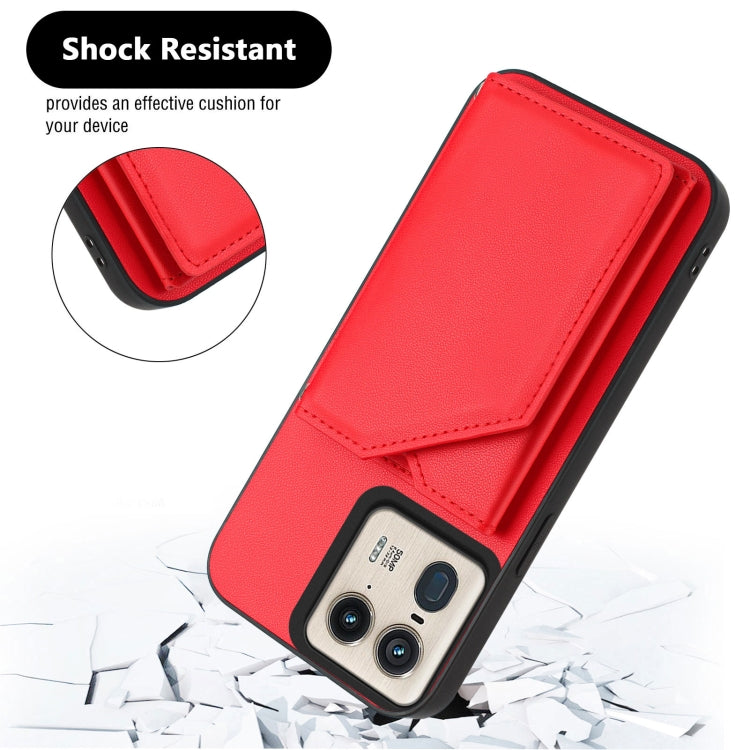 For Motorola Moto X50 Ultra Skin Feel Four Card Slots Phone Case with Wrist Strap