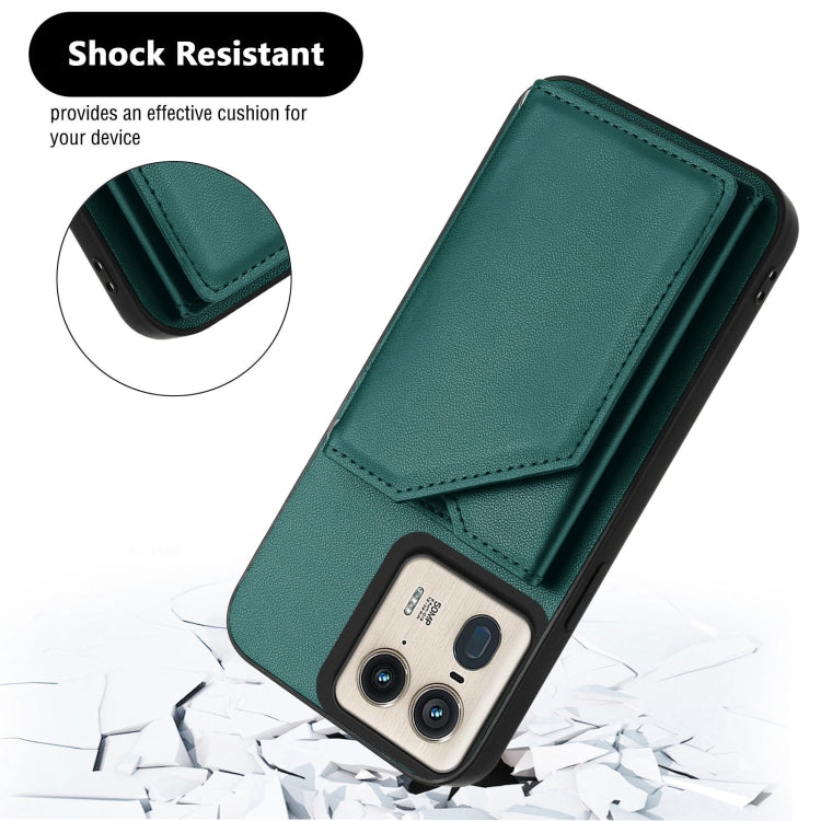 For Motorola Moto X50 Ultra Skin Feel Four Card Slots Phone Case with Wrist Strap