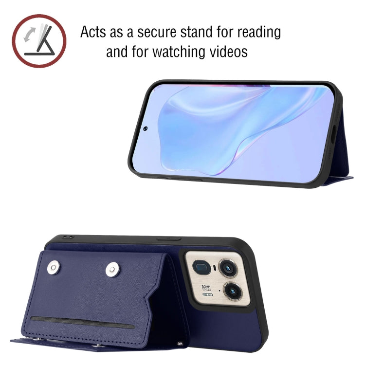 For Motorola Moto X50 Ultra Skin Feel Four Card Slots Phone Case with Wrist Strap