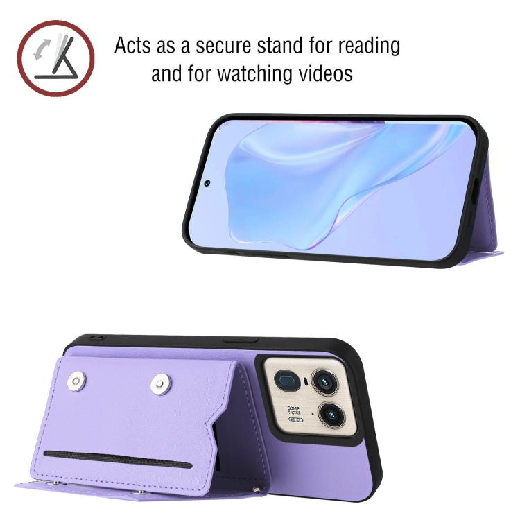 For Motorola Moto X50 Ultra Skin Feel Four Card Slots Phone Case with Wrist Strap